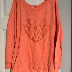 No Boundaries Coral Heart Chevron Sweatshirt XXL (19)